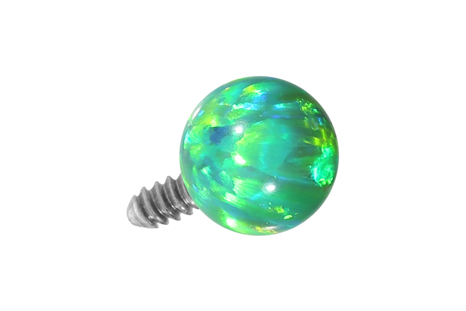 Titan Schraubaufsatz mit Außengewinde SYNTHETISCHER OPAL ++SALE++ von Piercingline